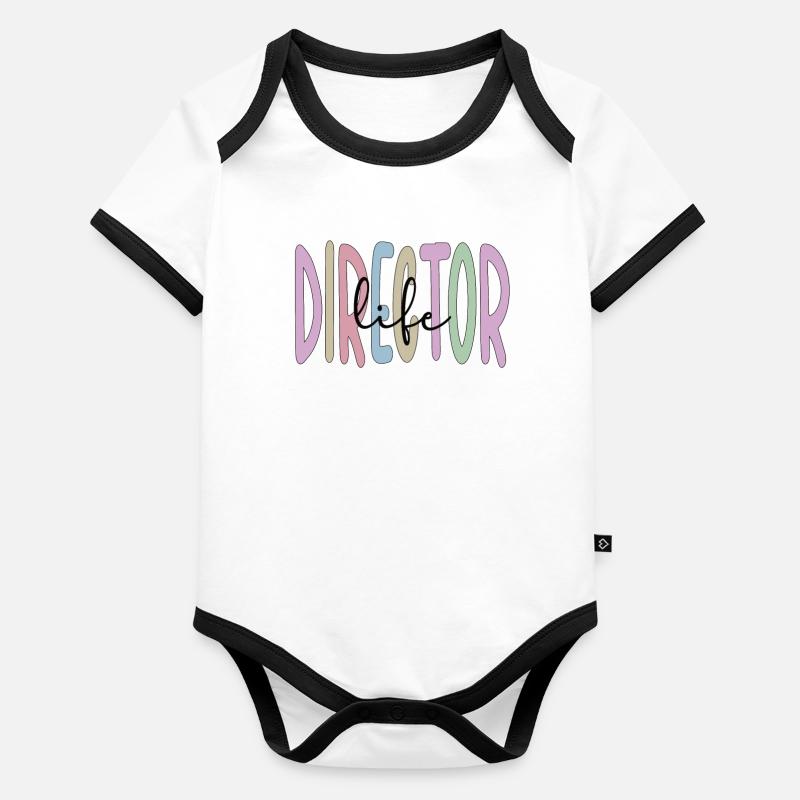 Bester Direktor Geschenk Direktor Wertschätzung Baby Bio-Kurzarm-Kontrastbody