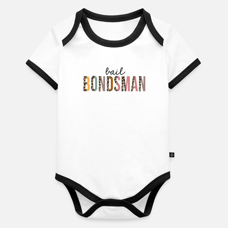 Bail Bondsman Leopard Print Drôle Body Bébé bio contrasté manches courtes