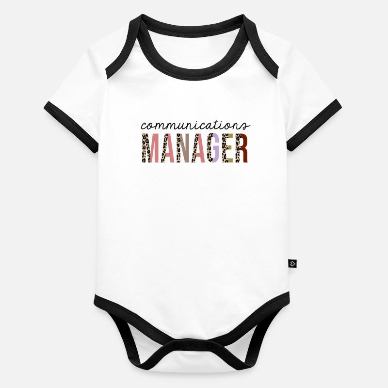 Kommunikationsmanager Leopard Print Lustig Baby Bio-Kurzarm-Kontrastbody