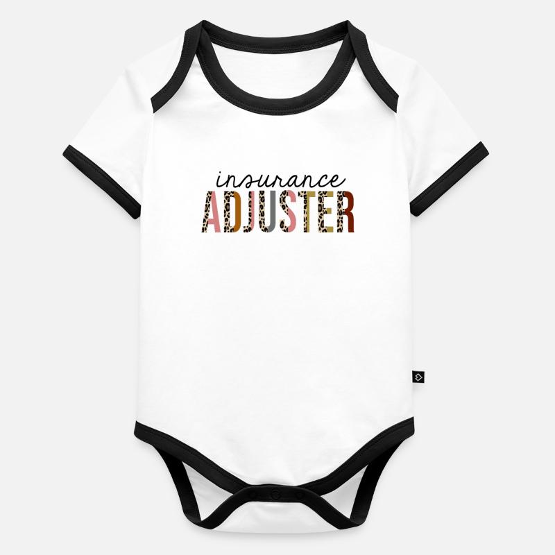 Insurance Adjuster Leopard Print Funny Organic Baby Contrasting Bodysuit