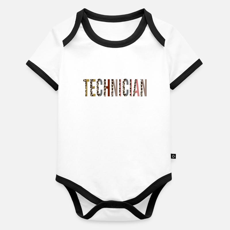 Technicien de laboratoire Leopard Print Drôle cadeau Body Bébé bio contrasté manches courtes