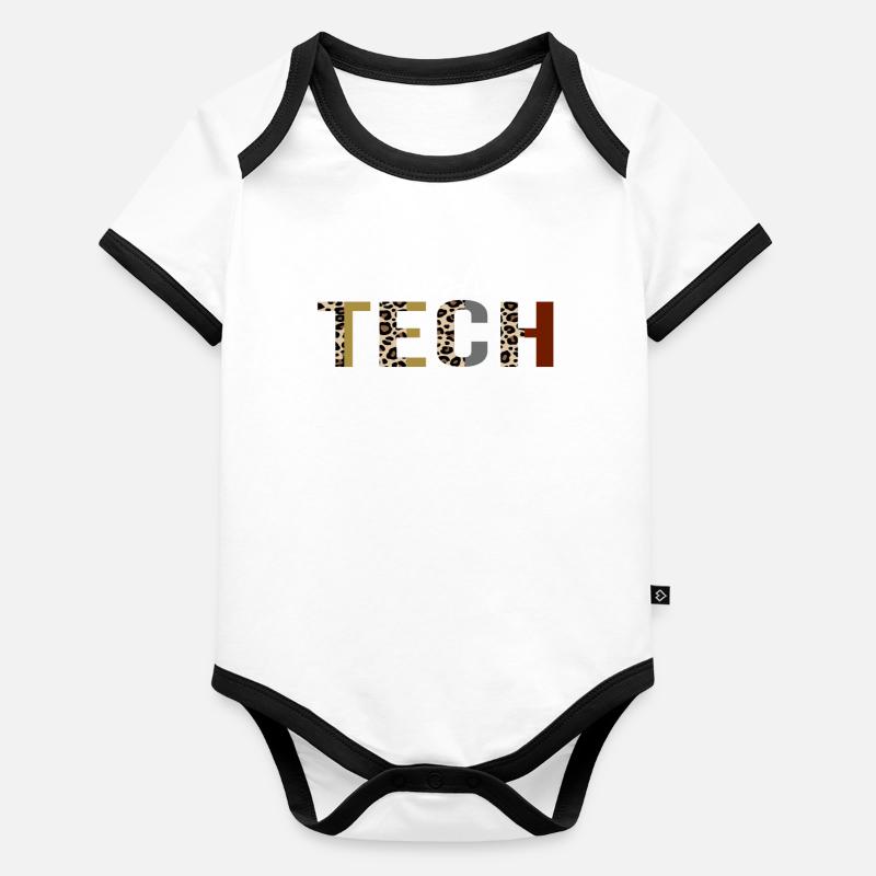 Cadeau drôle d'impression de léopard de Lash tech Body Bébé bio contrasté manches courtes