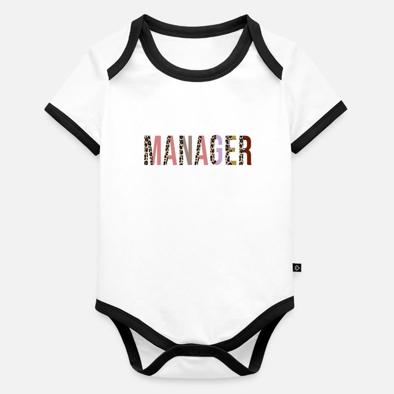 Marketing Manager Leopard Print Funny Gift Organic Baby Contrasting Bodysuit
