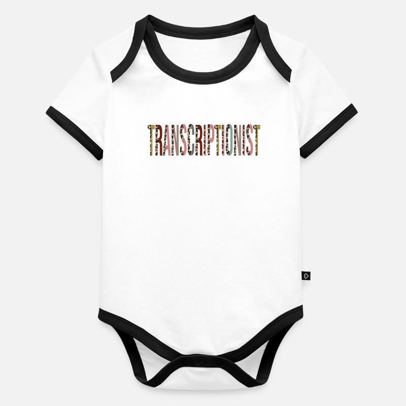 Transcripteur Body Bébé bio contrasté manches courtes