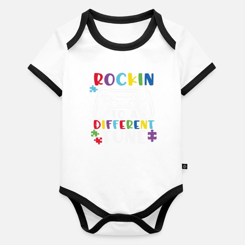 Dockin' To A Different Tune Cool Quotes Designs Body Bébé bio contrasté manches courtes