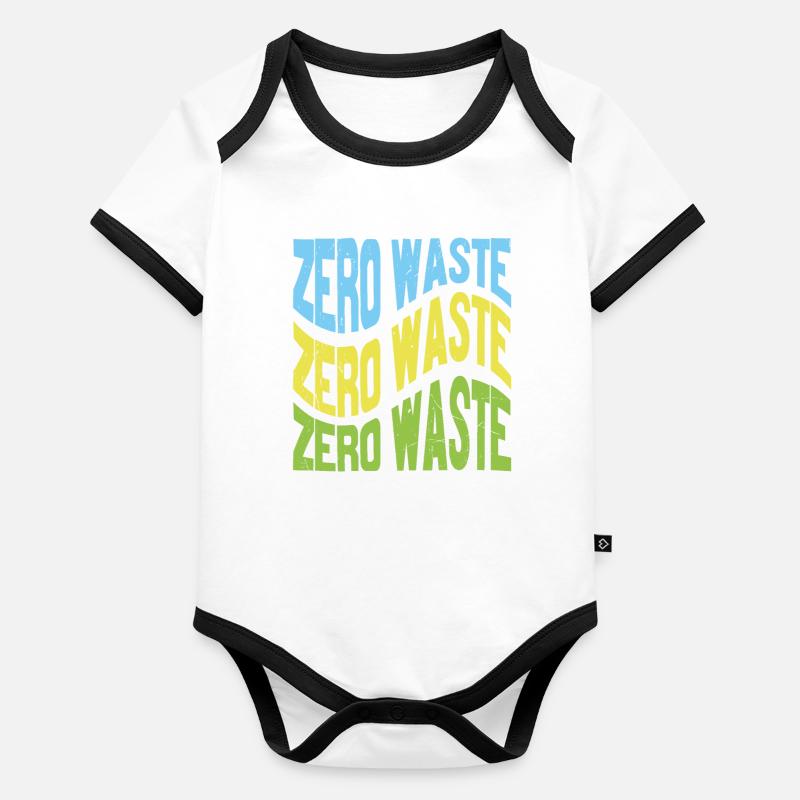 Citations motivationnelles zéro déchet Body Bébé bio contrasté manches courtes