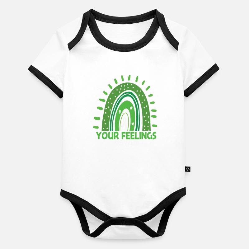 Ruban vert Fighter Body Bébé bio contrasté manches courtes