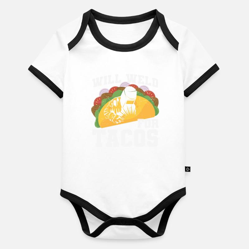 Will Weld pour tacos Devis de soudage Body Bébé bio contrasté manches courtes