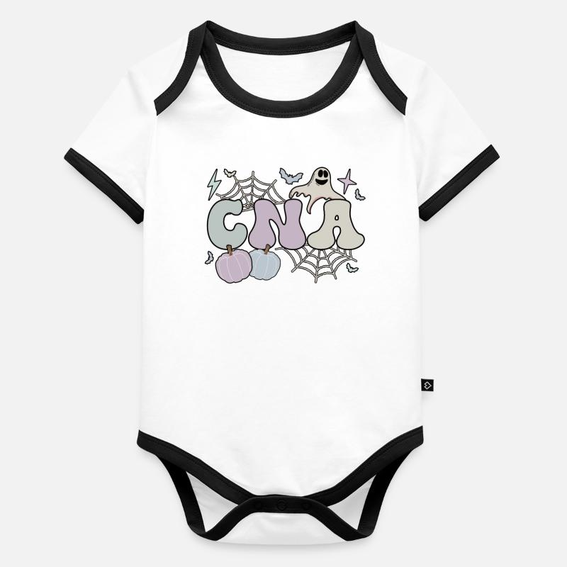 Certified Nursing Assistant CNA Nurse Halloween Organic Baby Contrasting Bodysuit