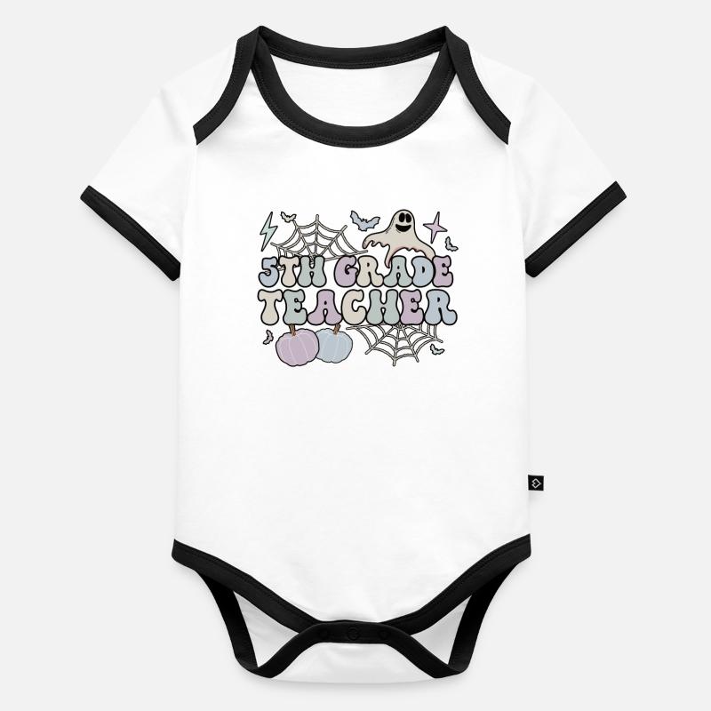 5th Grade Teacher Halloween Fifth Grade Crew Gift Organic Baby Contrasting Bodysuit