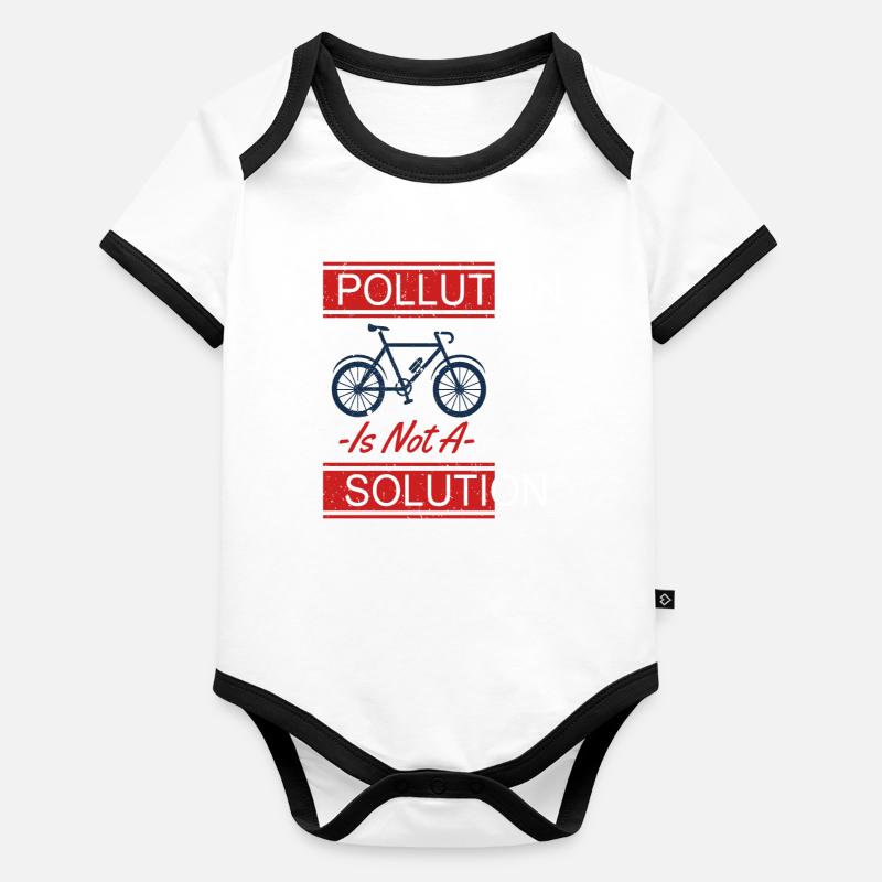 Pollution Is Not A Solution Earth Protection Organic Baby Contrasting Bodysuit