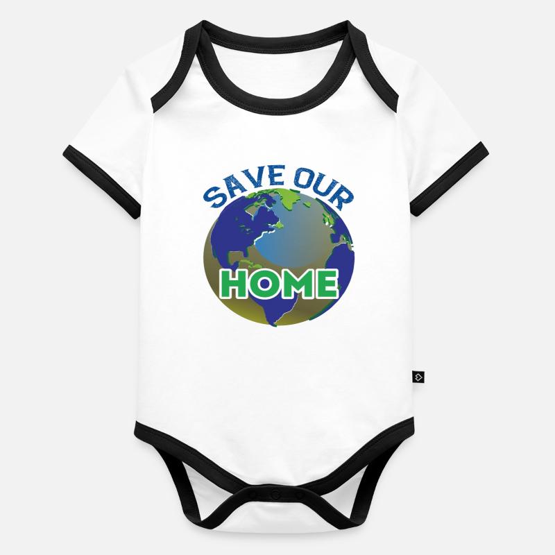 Speichern Sie unseren Home Earth Protection Support Baby Bio-Kurzarm-Kontrastbody