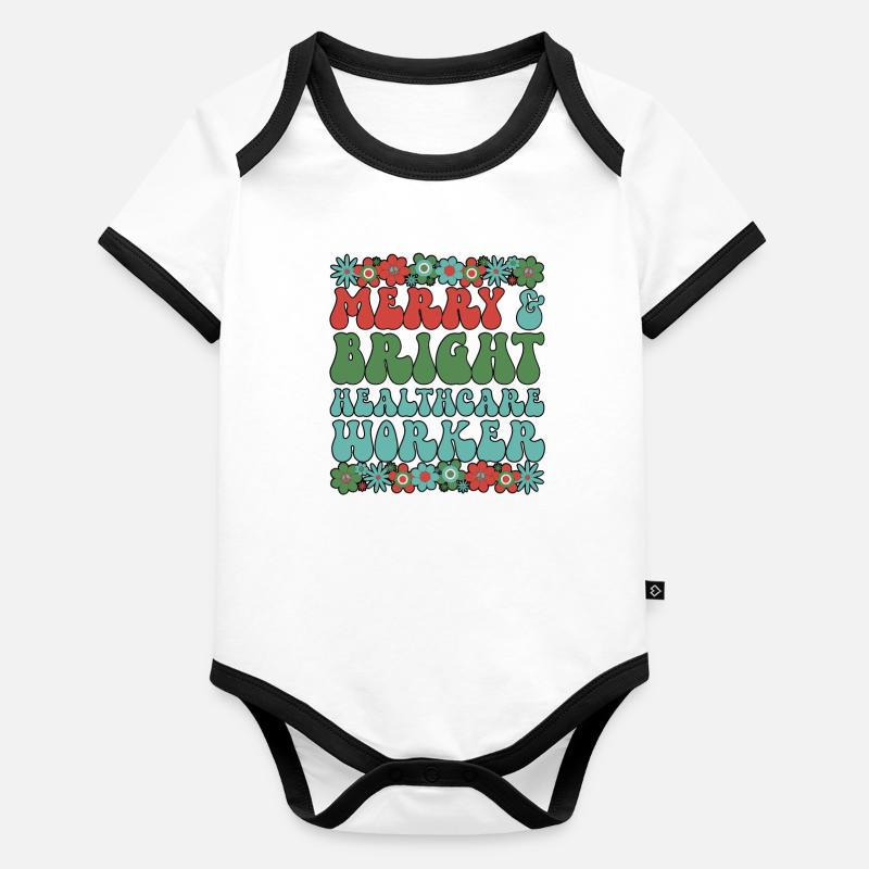 Essential Frontline Healthcare Worker Christmas Organic Baby Contrasting Bodysuit