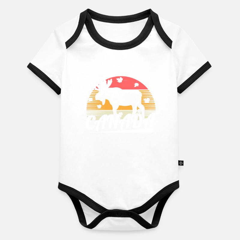 Canada Elk Nation Organic Baby Contrasting Bodysuit