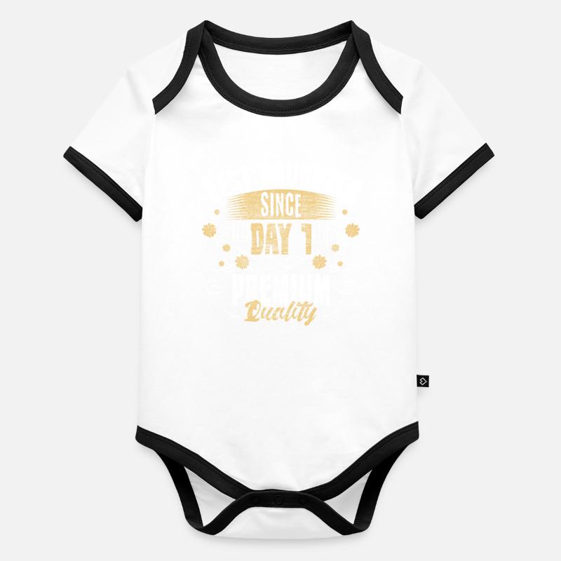 Tochter Vater Süß Geschenkidee Baby Bio-Kurzarm-Kontrastbody