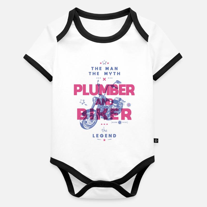 Klempner und Biker der Mann der Mythos die Legende Baby Bio-Kurzarm-Kontrastbody