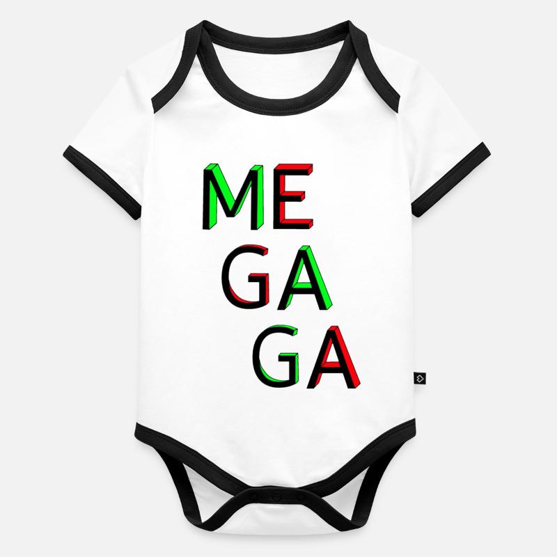 MEGA GAGA Baby Bio-Kurzarm-Kontrastbody