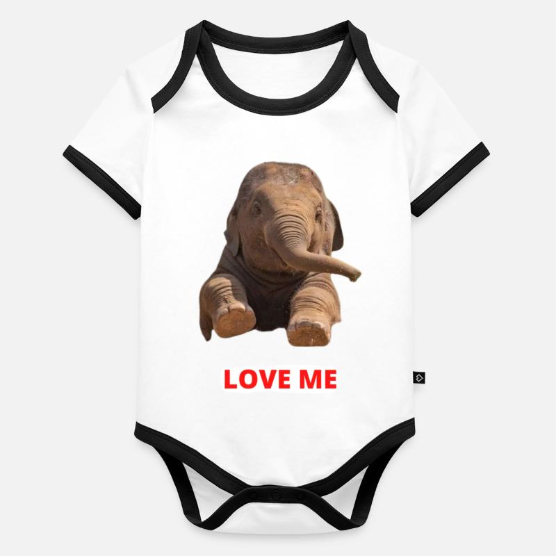 Elefant Baby Bio-Kurzarm-Kontrastbody
