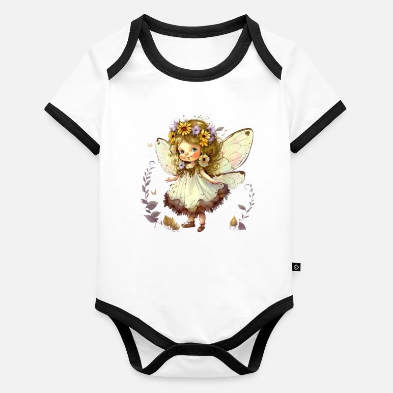 Elfe mignon Body Bébé bio contrasté manches courtes