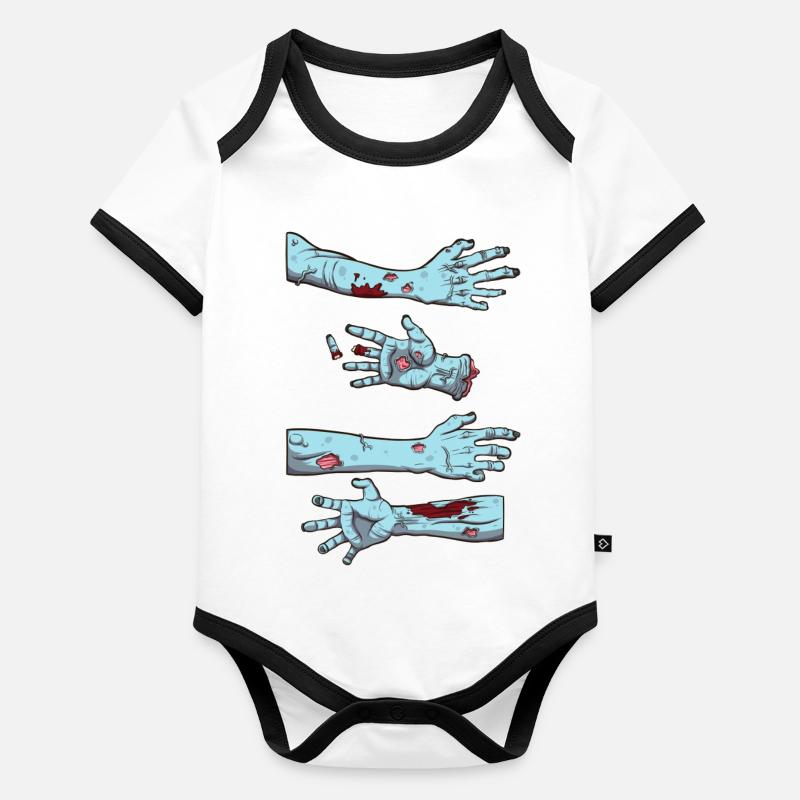 Zombie-Hände Baby Bio-Kurzarm-Kontrastbody
