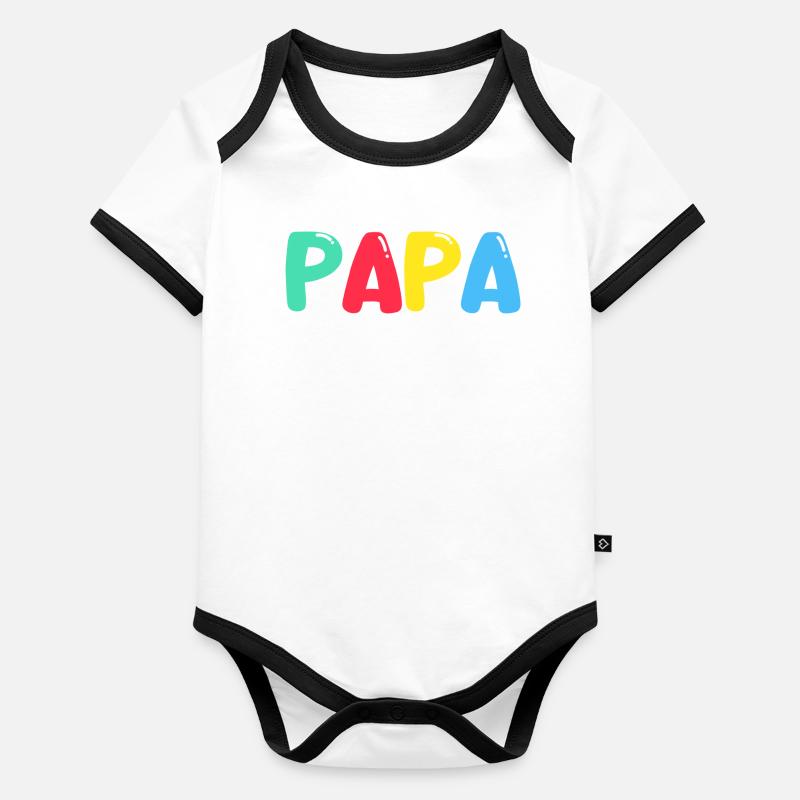 Papa Body Bébé bio contrasté manches courtes