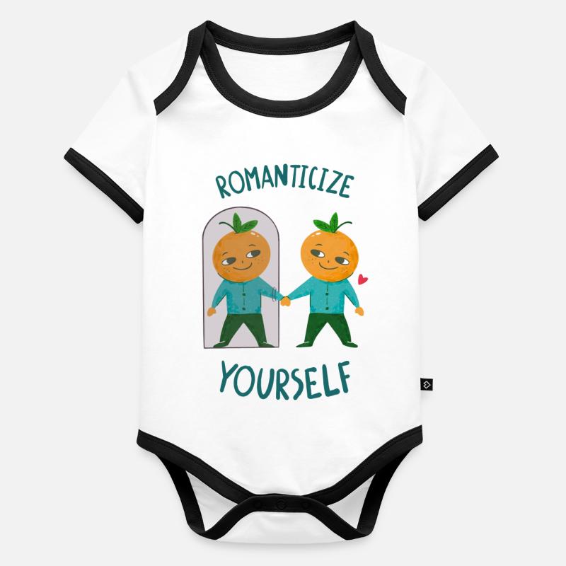 Santé mentale, amour de soi Body Bébé bio contrasté manches courtes