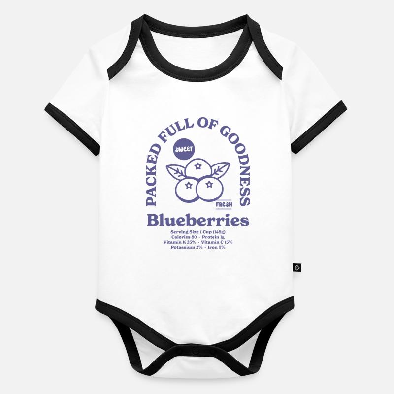 Bleuets Nutritionnels Body Bébé bio contrasté manches courtes