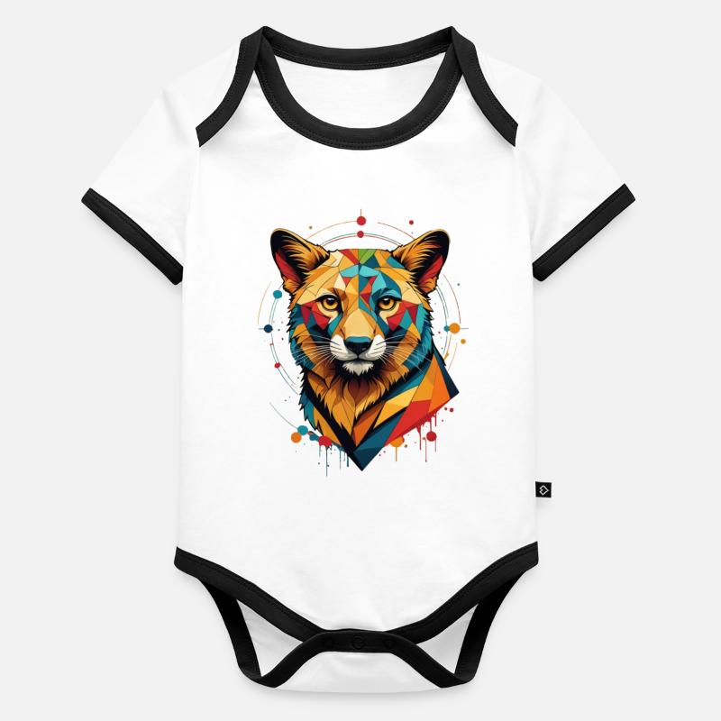 Abstraktes Tier Baby Bio-Kurzarm-Kontrastbody