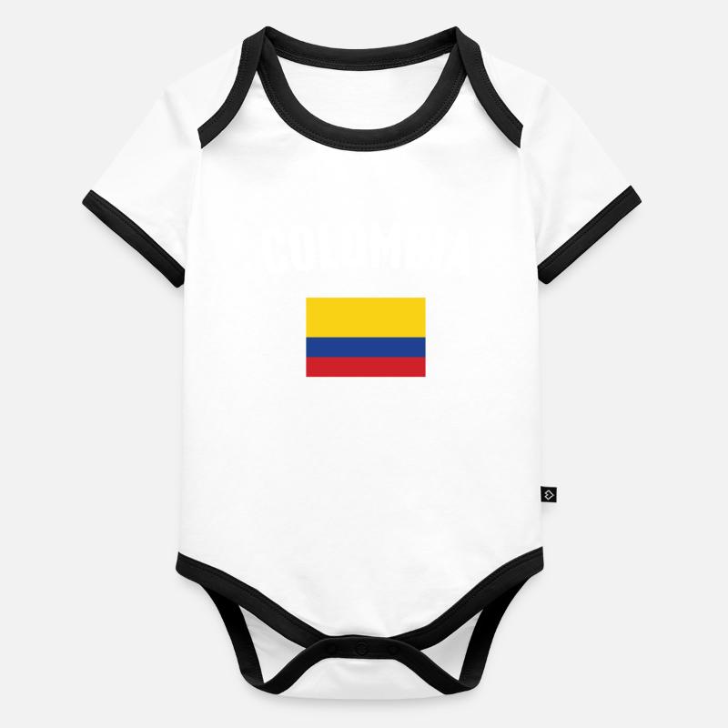 Drapeau de la Colombie Body Bébé bio contrasté manches courtes