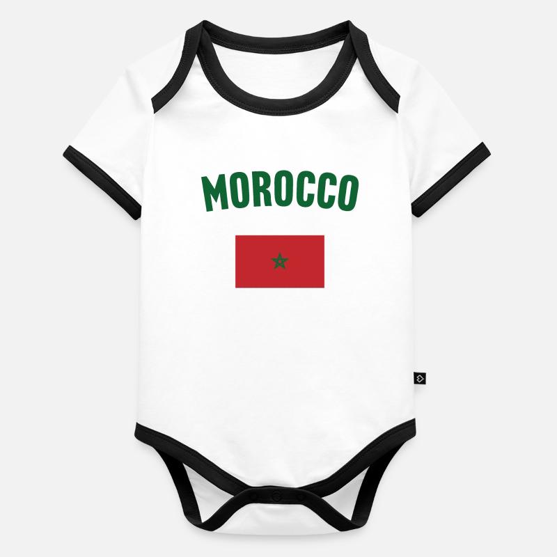Morocco Flag Organic Baby Contrasting Bodysuit