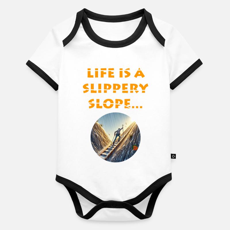 Life is a slippery slope Organic Baby Contrasting Bodysuit