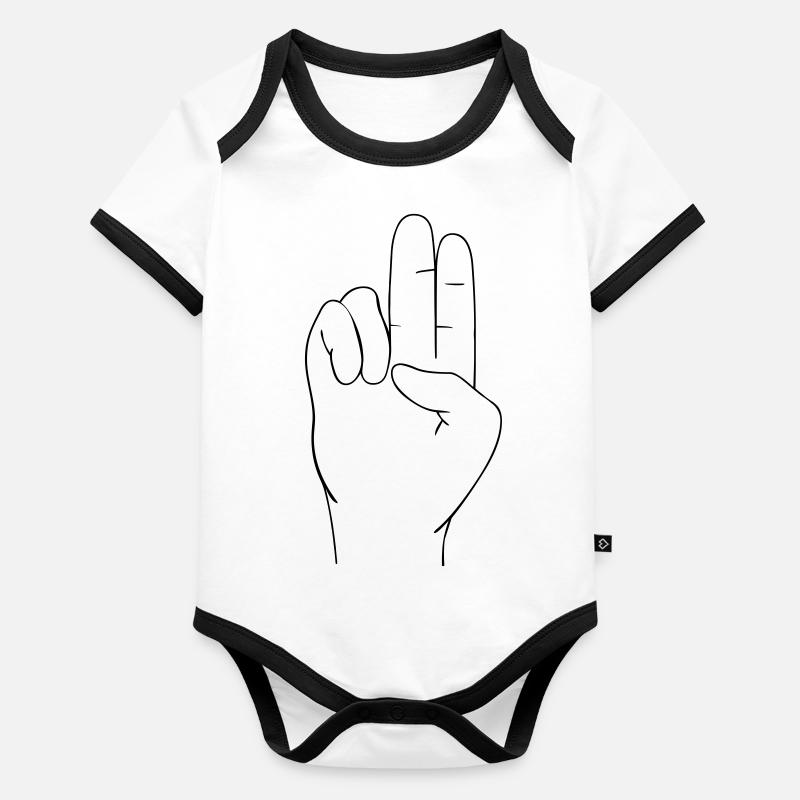 Hand sign Organic Baby Contrasting Bodysuit