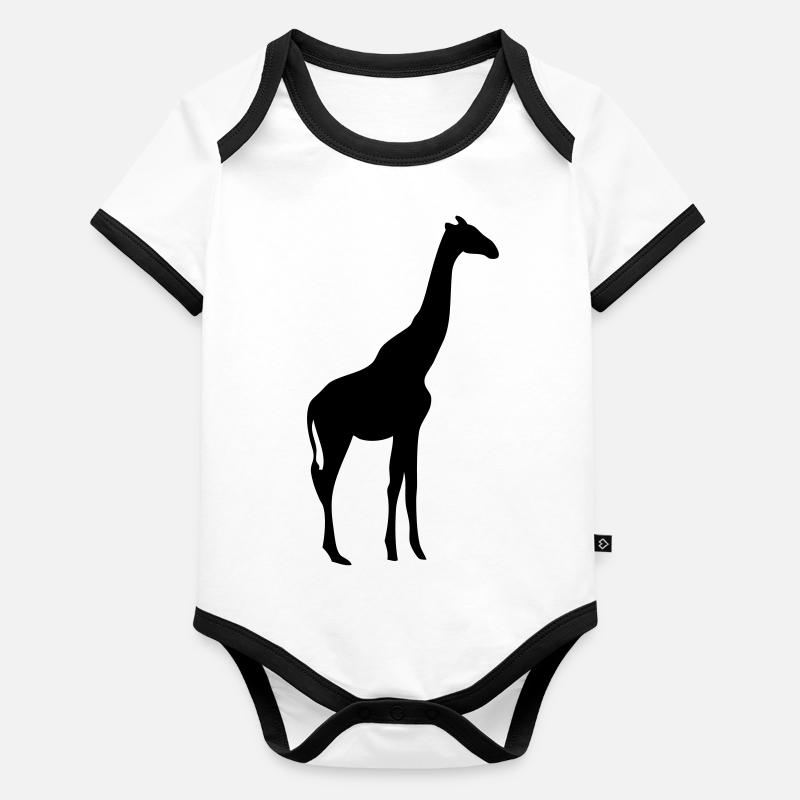 girafe silhouette ombre Body Bébé bio contrasté manches courtes