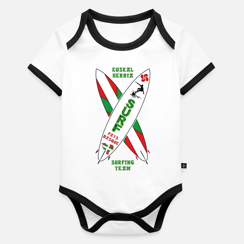 Basque surfing team 19 Body Bébé bio contrasté manches courtes