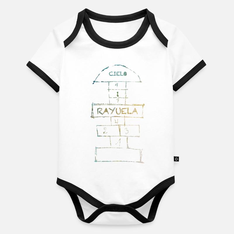 RAYUELA Body Bébé bio contrasté manches courtes