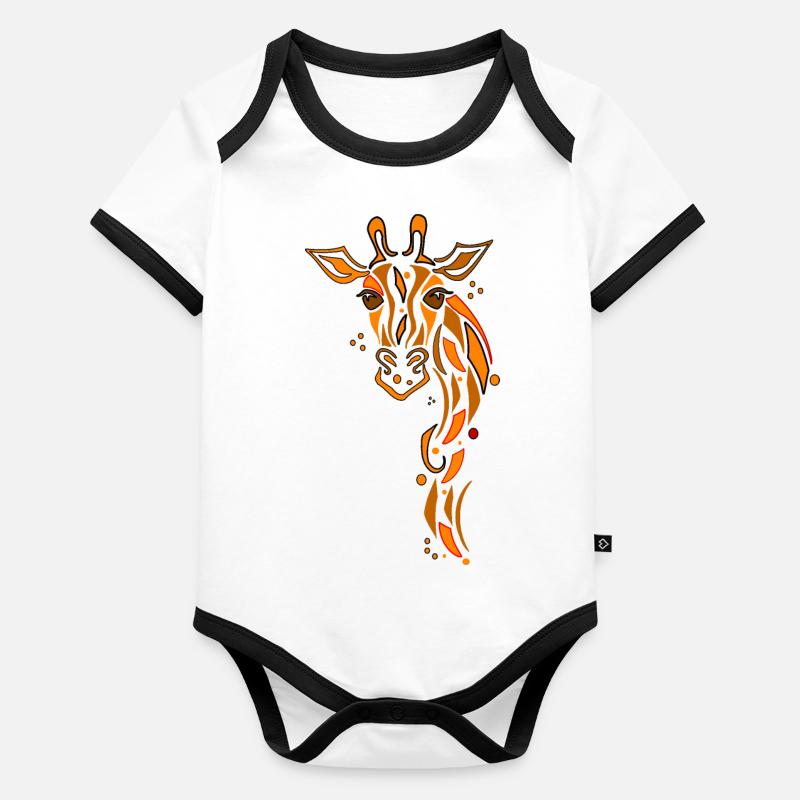 Giraffe Baby Bio-Kurzarm-Kontrastbody