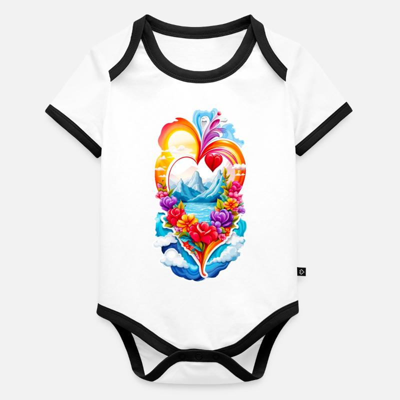 Liebesherz Baby Bio-Kurzarm-Kontrastbody