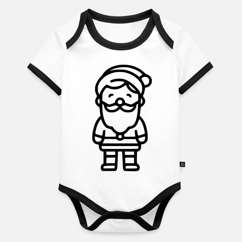 Aperçu du Père Noël Body Bébé bio contrasté manches courtes