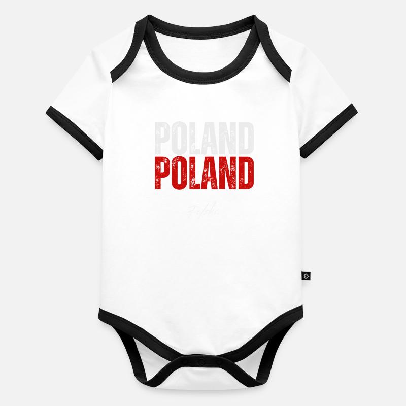 Flagge Polens, Polnischer Stolz Baby Bio-Kurzarm-Kontrastbody