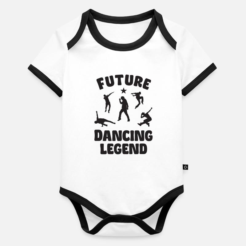 Future Dancing Legend - Body da neonato a manica corta, ecologico e in contrasto cromatico - grigio melange/navy