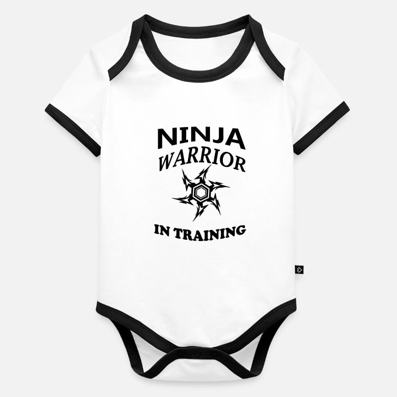 Ninja Warrior à l’entraînement Body Bébé bio contrasté manches courtes
