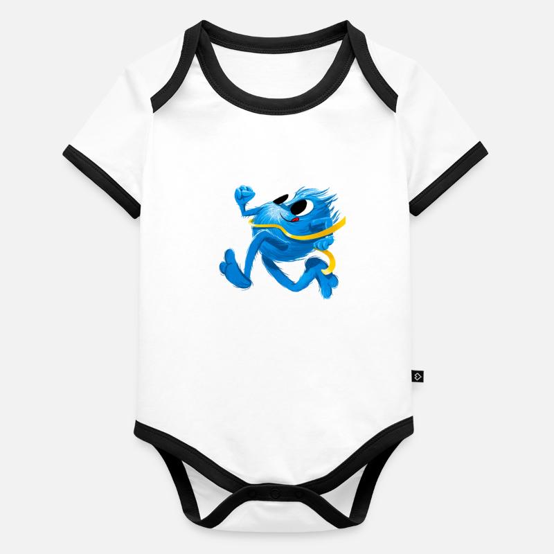 Speedy Cool Monster MathBatt - Marathon Body Bébé bio contrasté manches courtes