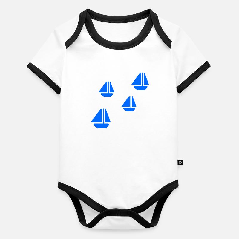 SEGELBOOTE Baby Bio-Kurzarm-Kontrastbody