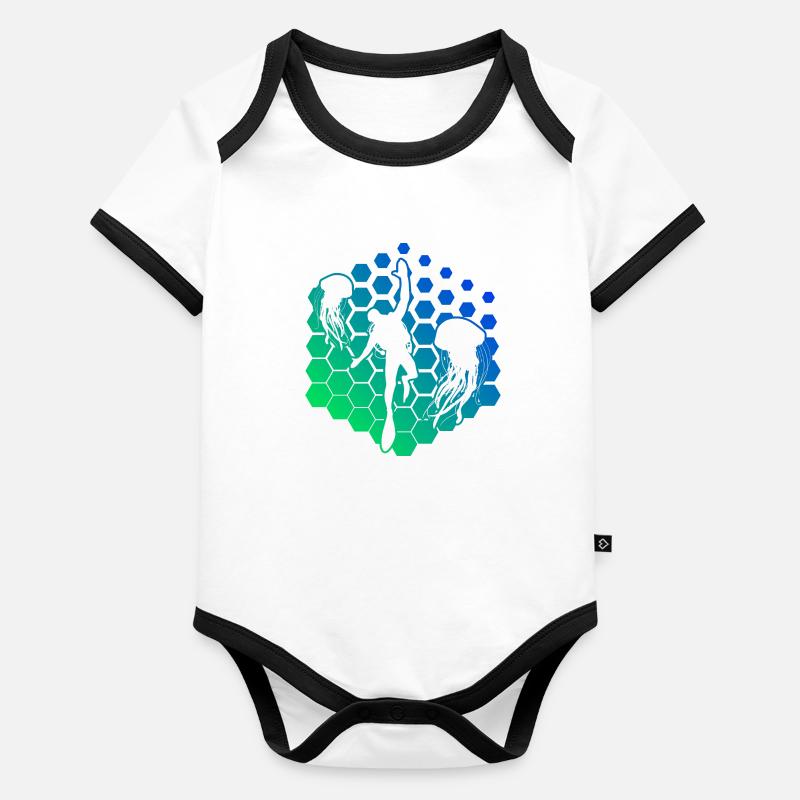 Plongeur Body Bébé bio contrasté manches courtes