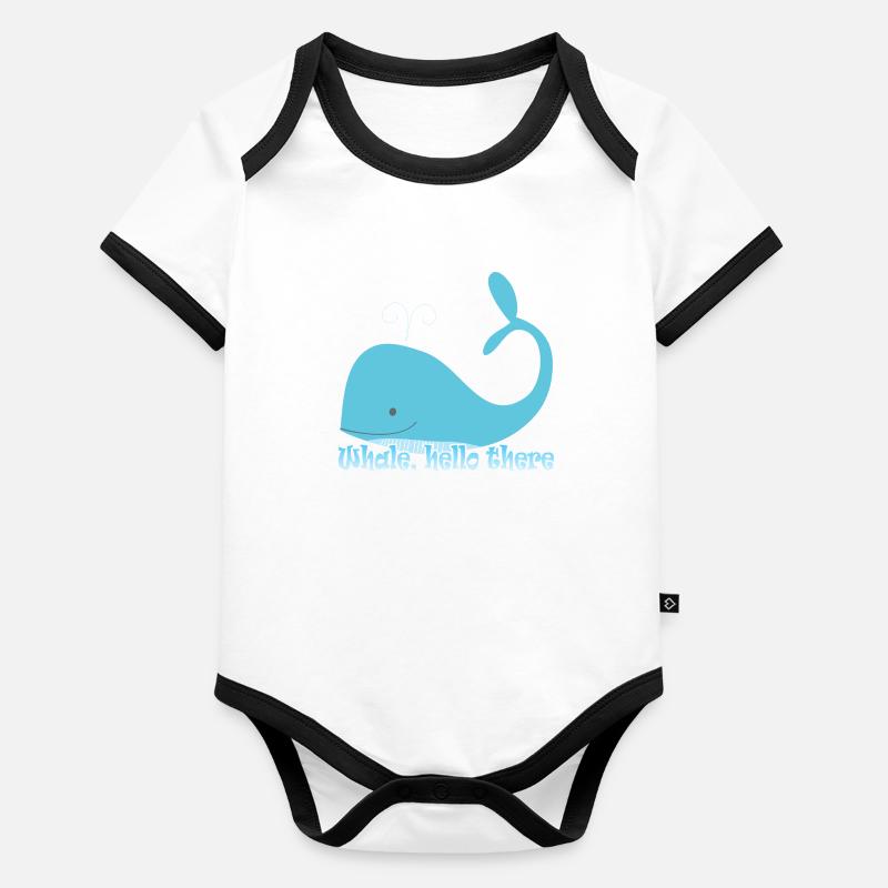 baleine bonjour là -wal Body Bébé bio contrasté manches courtes
