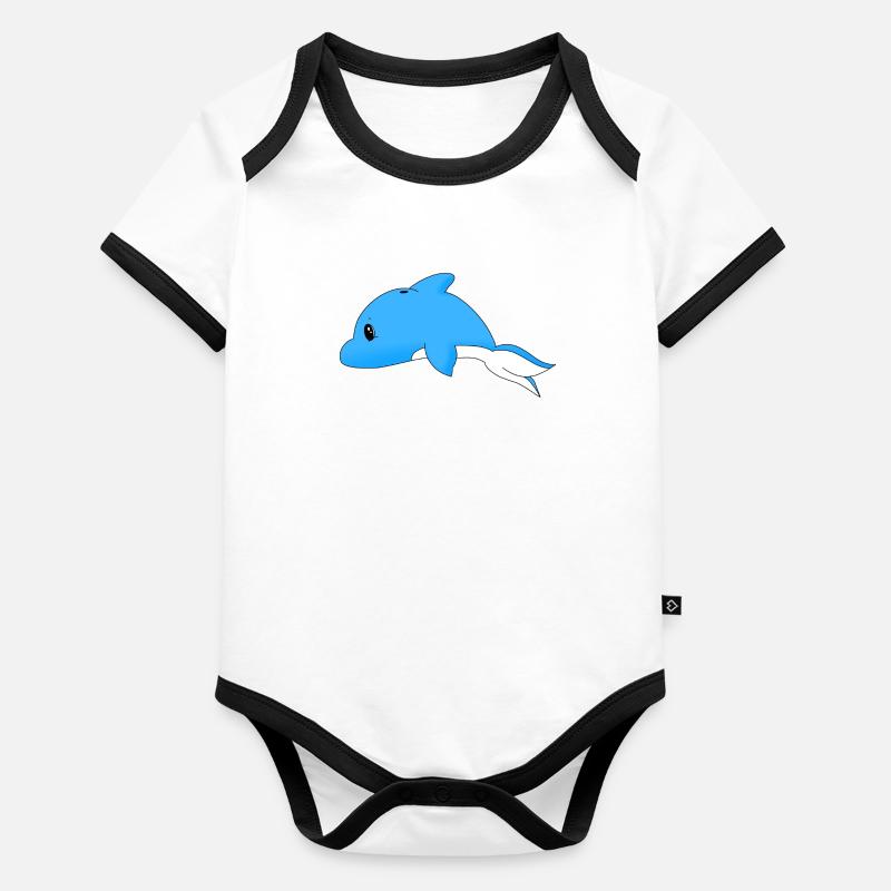 Dolphin Organic Baby Contrasting Bodysuit