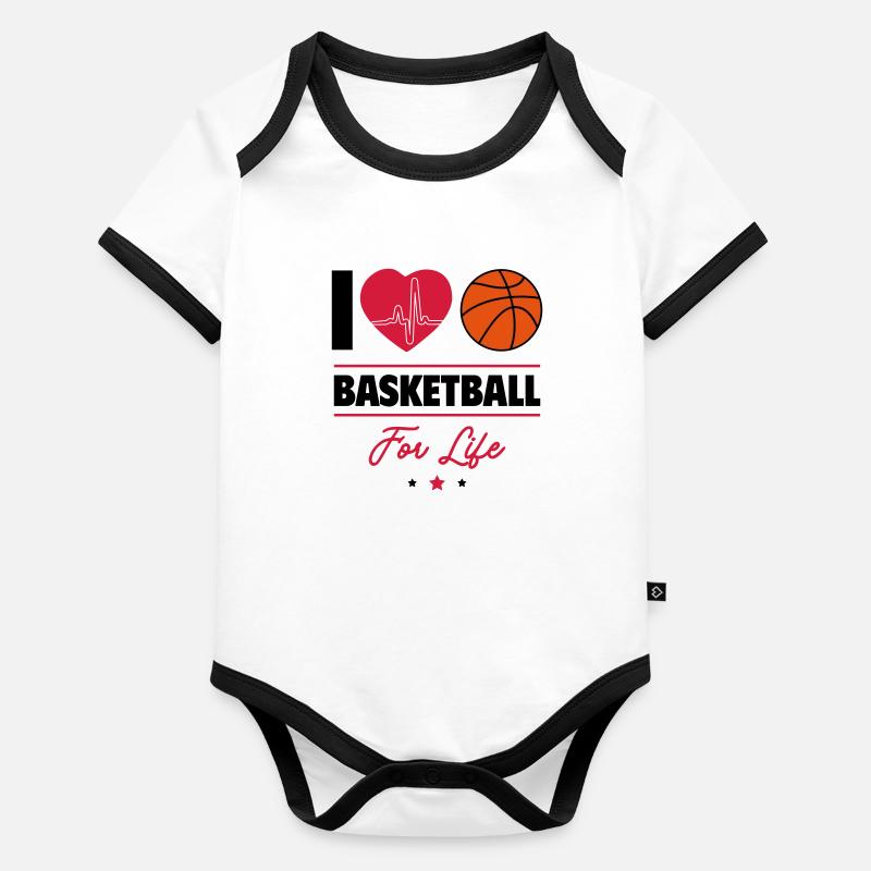 J’adore le basket-ball – Forever a Baller Body Bébé bio contrasté manches courtes