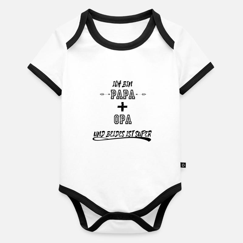 Ich bin Papa und Opa Baby Bio-Kurzarm-Kontrastbody