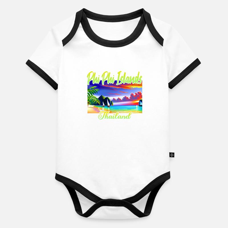Phi Phi Island Thailand Baby Bio-Kurzarm-Kontrastbody