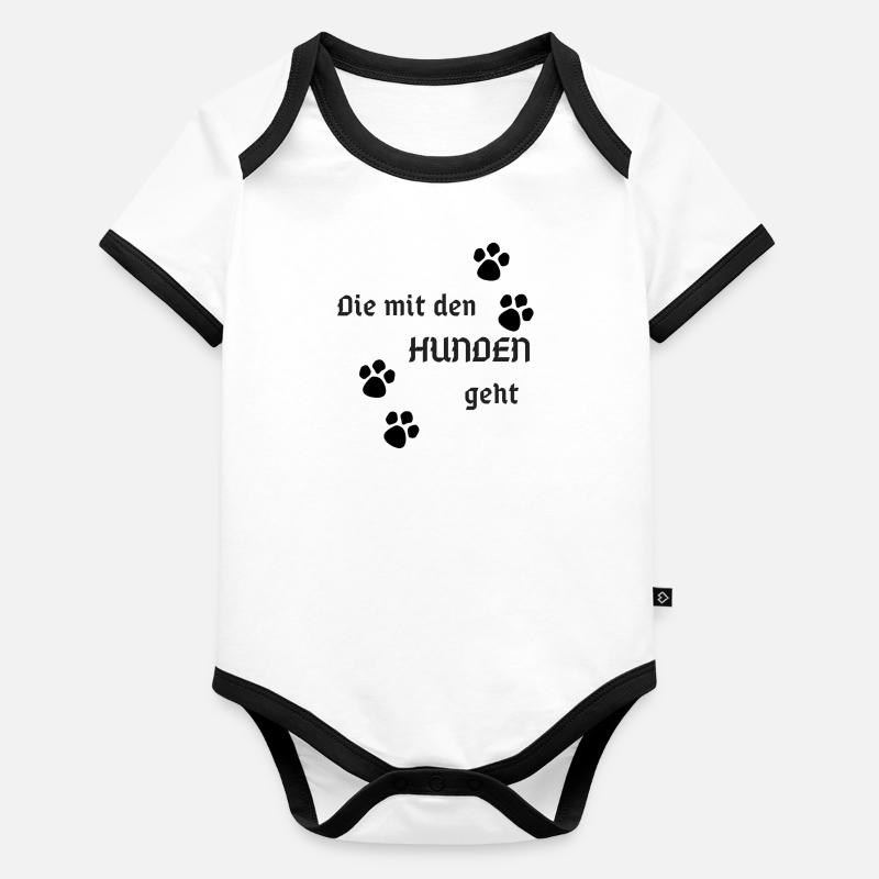 Ça va avec les chiens Body Bébé bio contrasté manches courtes